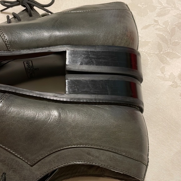 Stacy Adams men’s gray square toed, lace up oxfords (BJB) - Picture 8 of 10